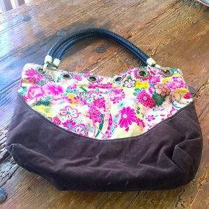 Beautiful Silk and Leather Bag